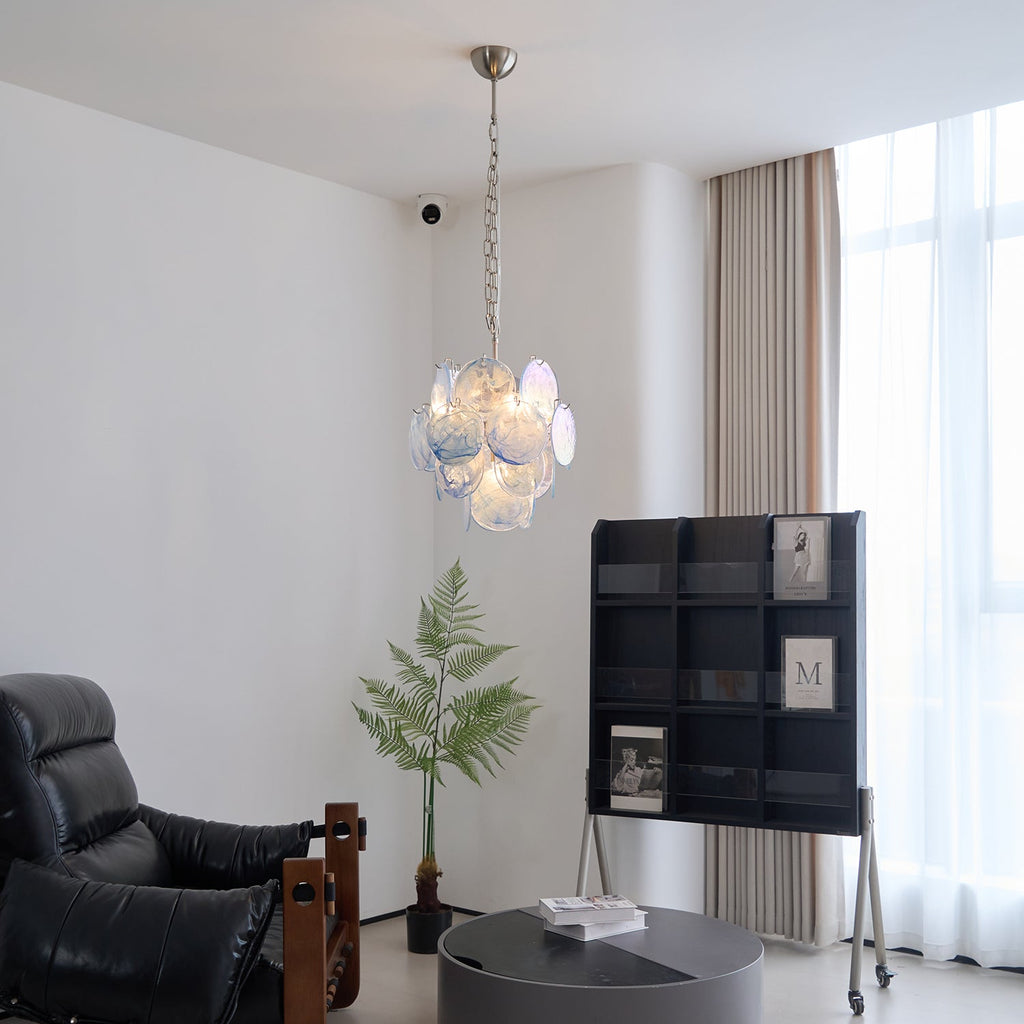 Aqua Blue Glass Chandelier Glass lighting by Bling Lighting Studio