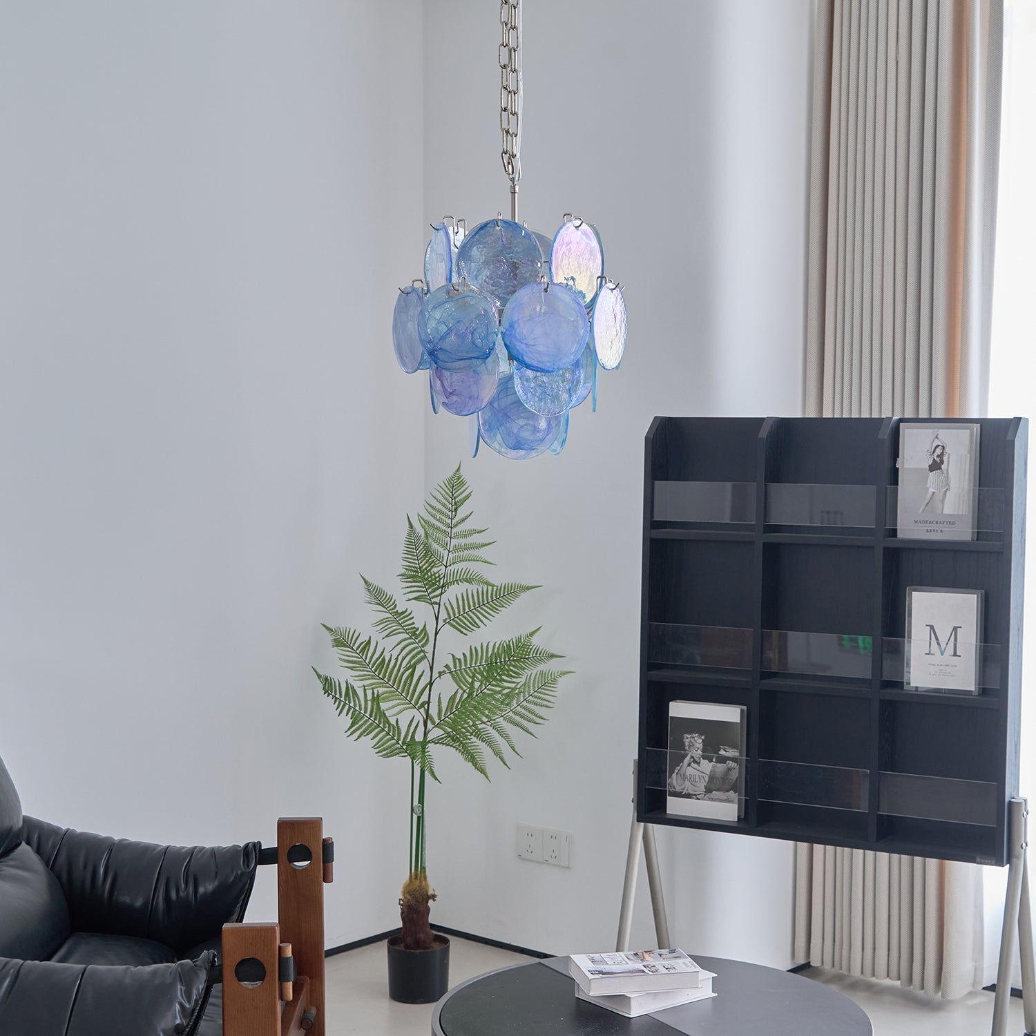 Aqua Blue Glass Chandelier Glass lighting by Bling Lighting Studio