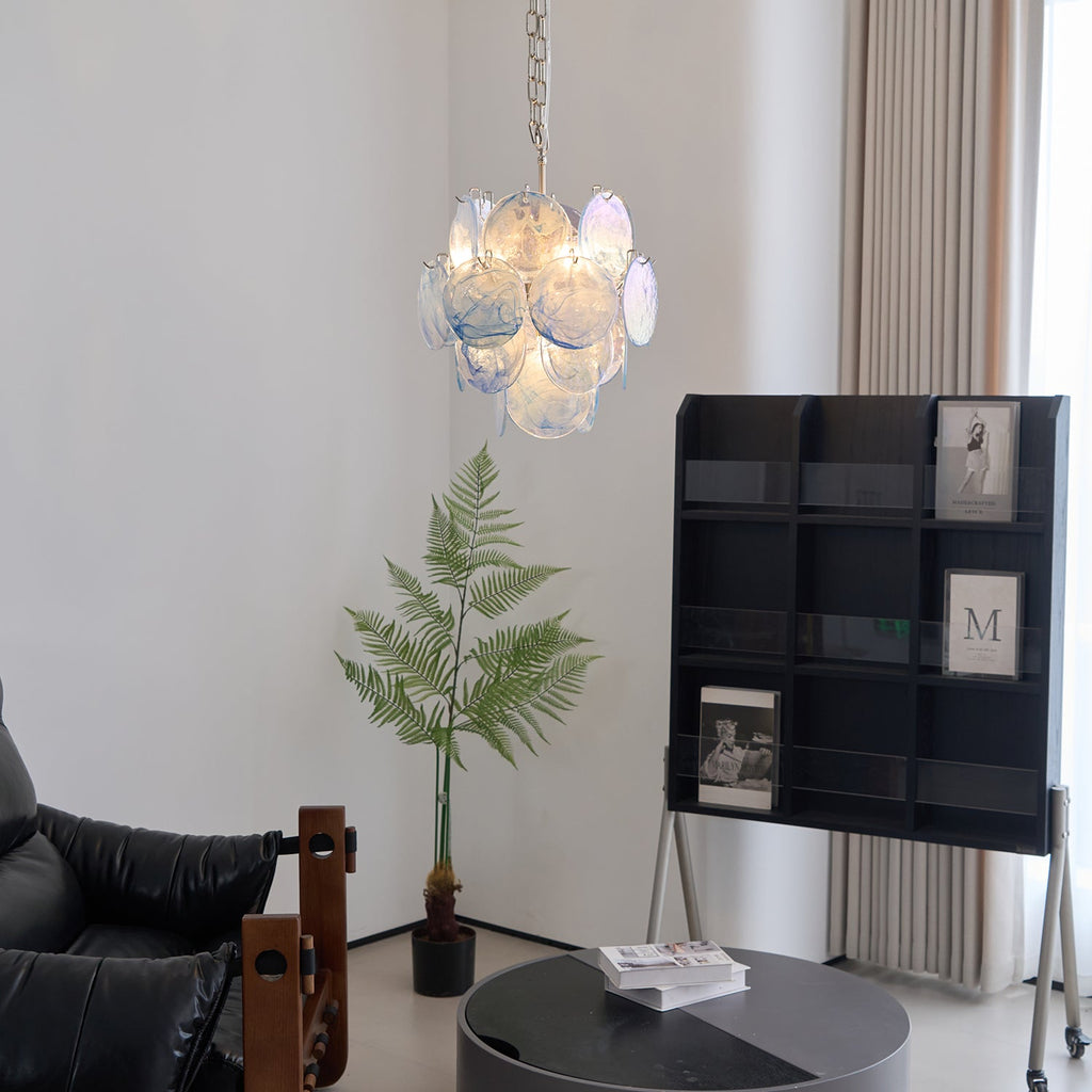 Aqua Blue Glass Chandelier Glass lighting by Bling Lighting Studio