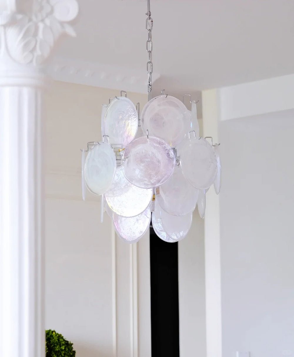 Aqua White Glass Chandelier Glass lighting by Bling Lighting Studio