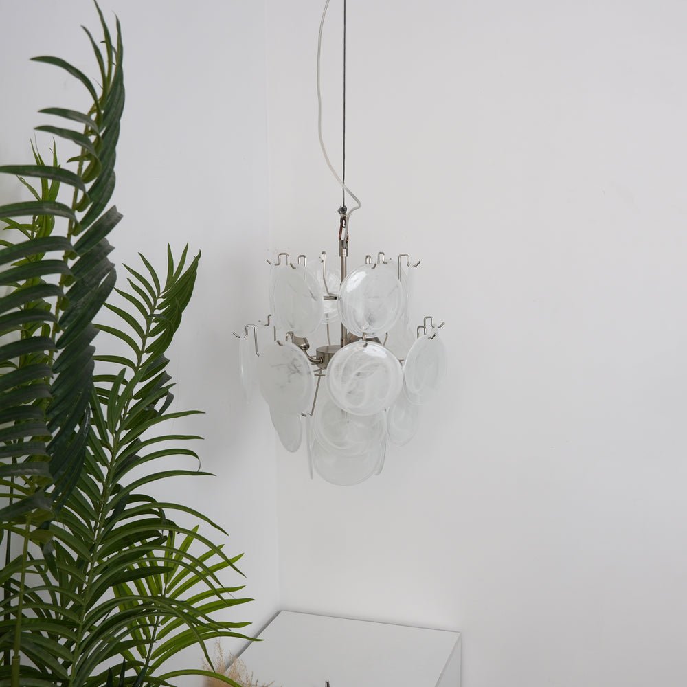 Aqua White Glass Chandelier Glass lighting by Bling Lighting Studio