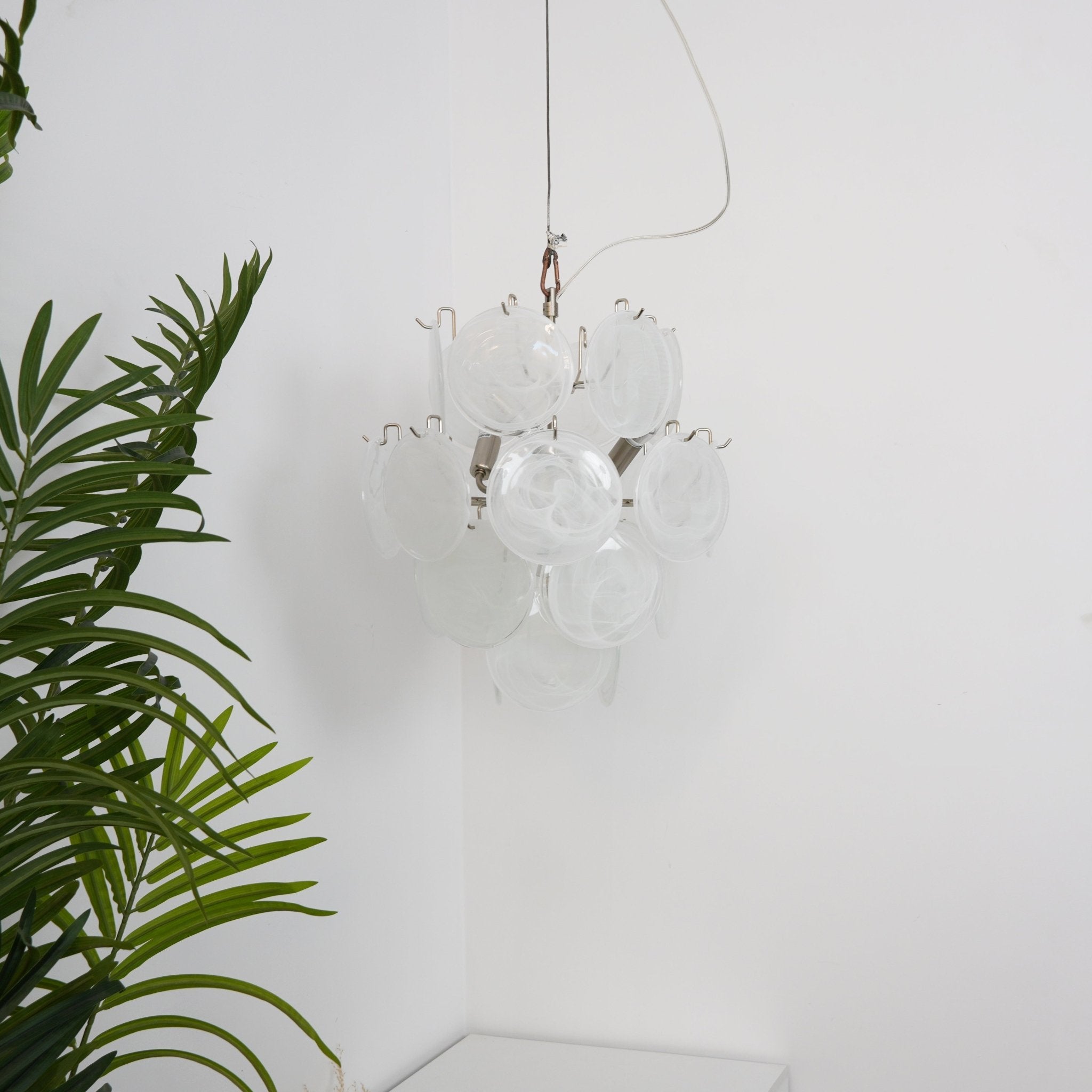Aqua White Glass Chandelier Glass lighting by Bling Lighting Studio
