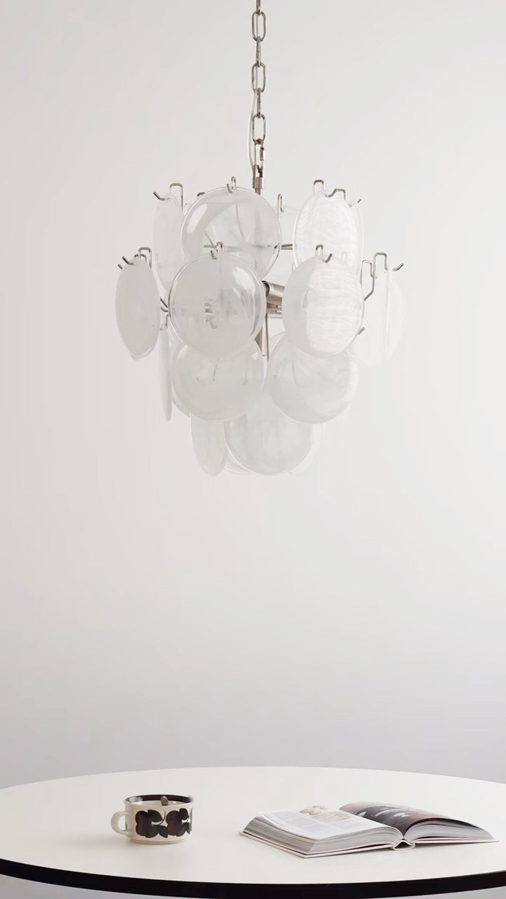 Aqua White Glass Chandelier Glass lighting by Bling Lighting Studio