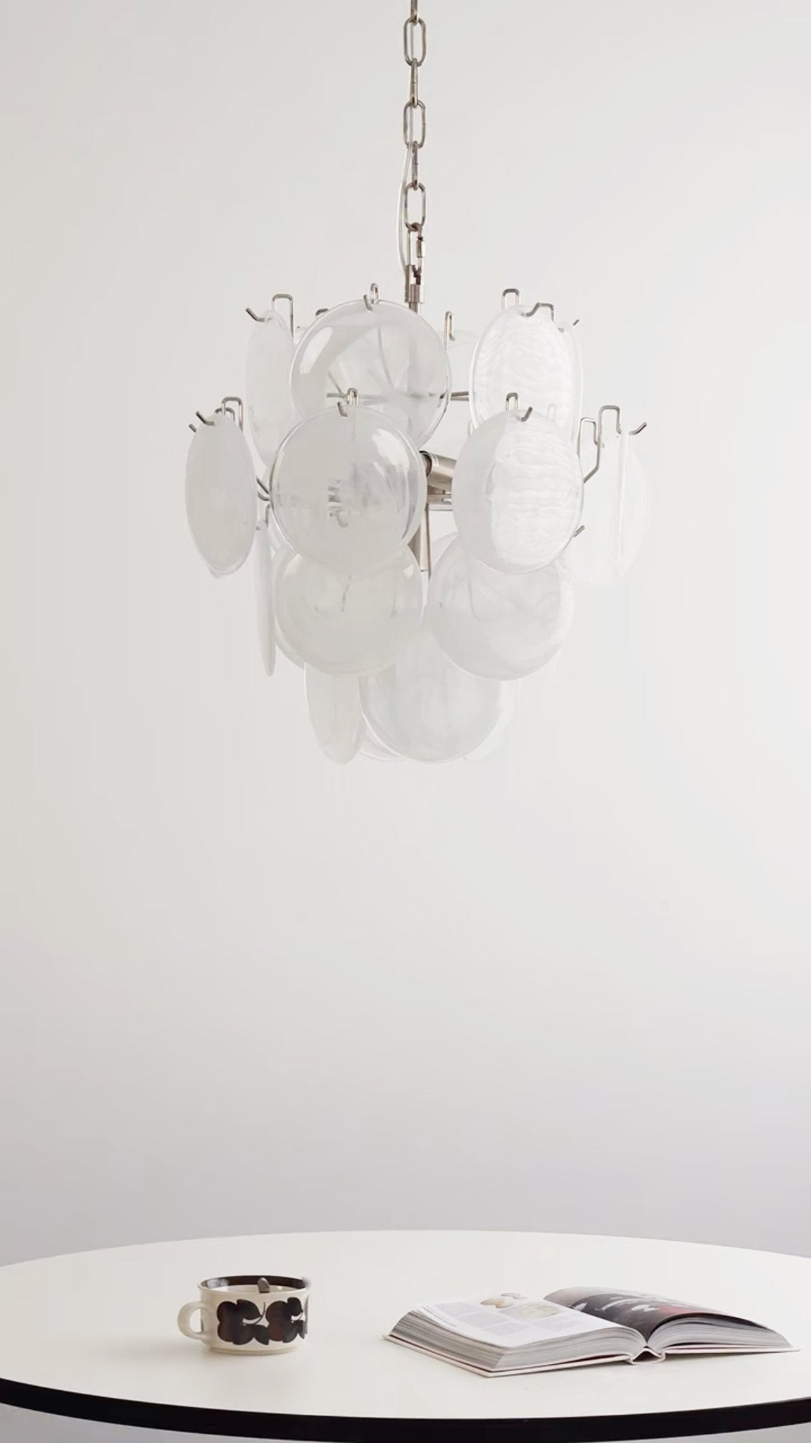 Aqua White Glass Chandelier Glass lighting by Bling Lighting Studio