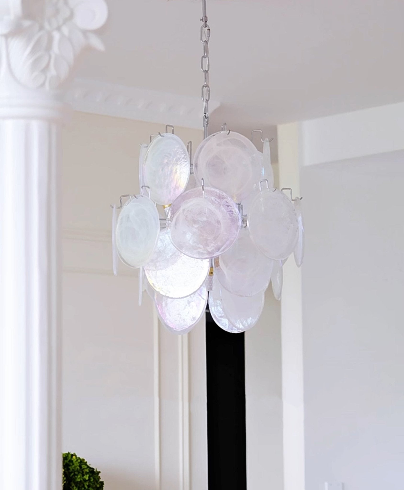 Aqua White Glass Chandelier Glass lighting by Bling Lighting Studio