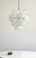 Aqua White Glass Chandelier Glass lighting by Bling Lighting Studio