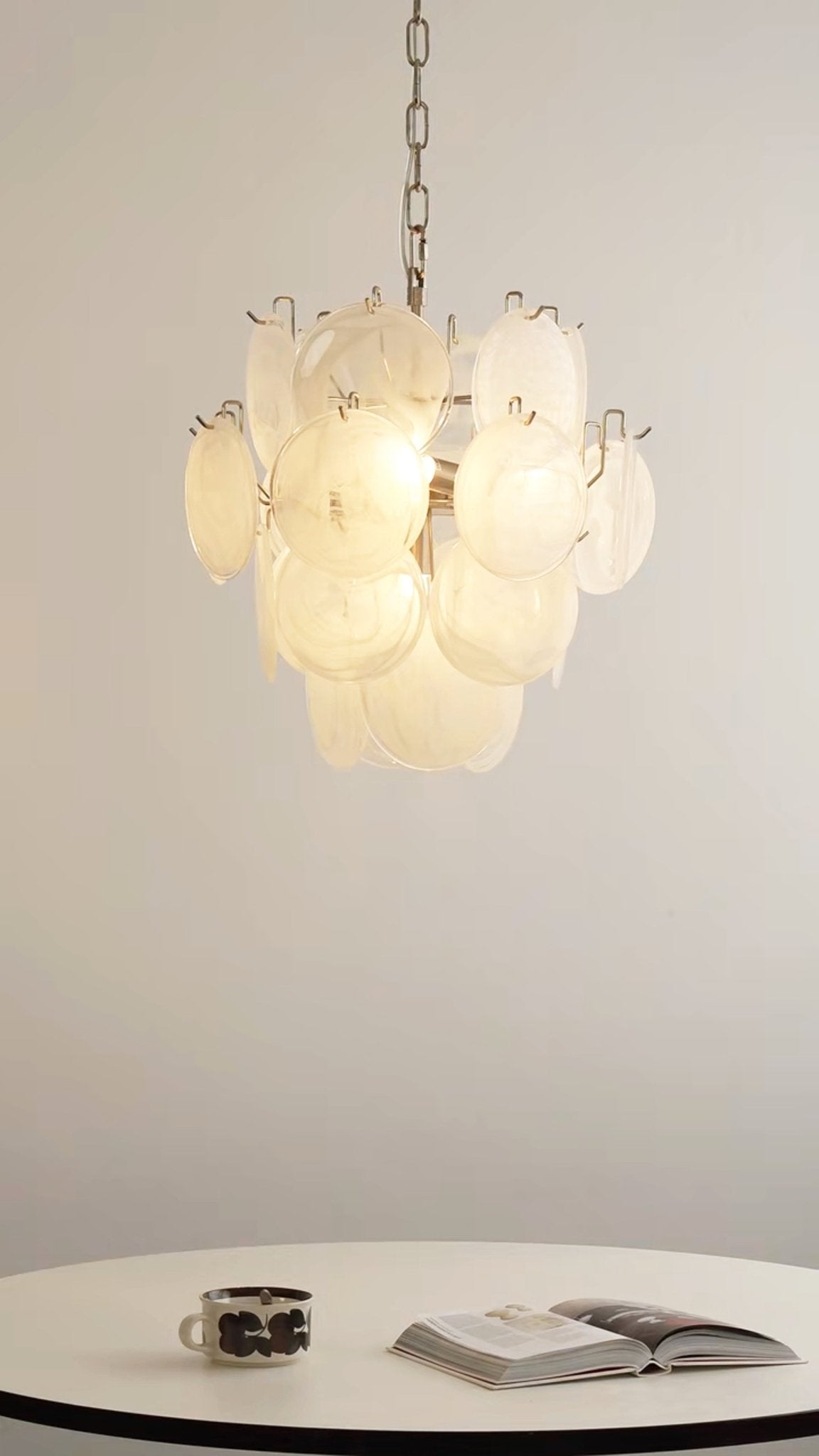 Aqua White Glass Chandelier Glass lighting by Bling Lighting Studio