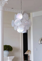 Aqua White Glass Chandelier Glass lighting by Bling Lighting Studio