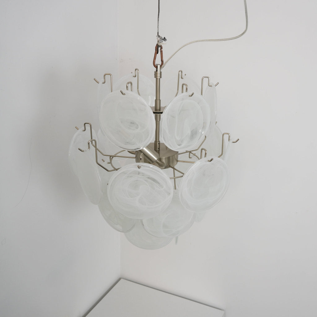 Aqua White Glass Chandelier Glass lighting by Bling Lighting Studio