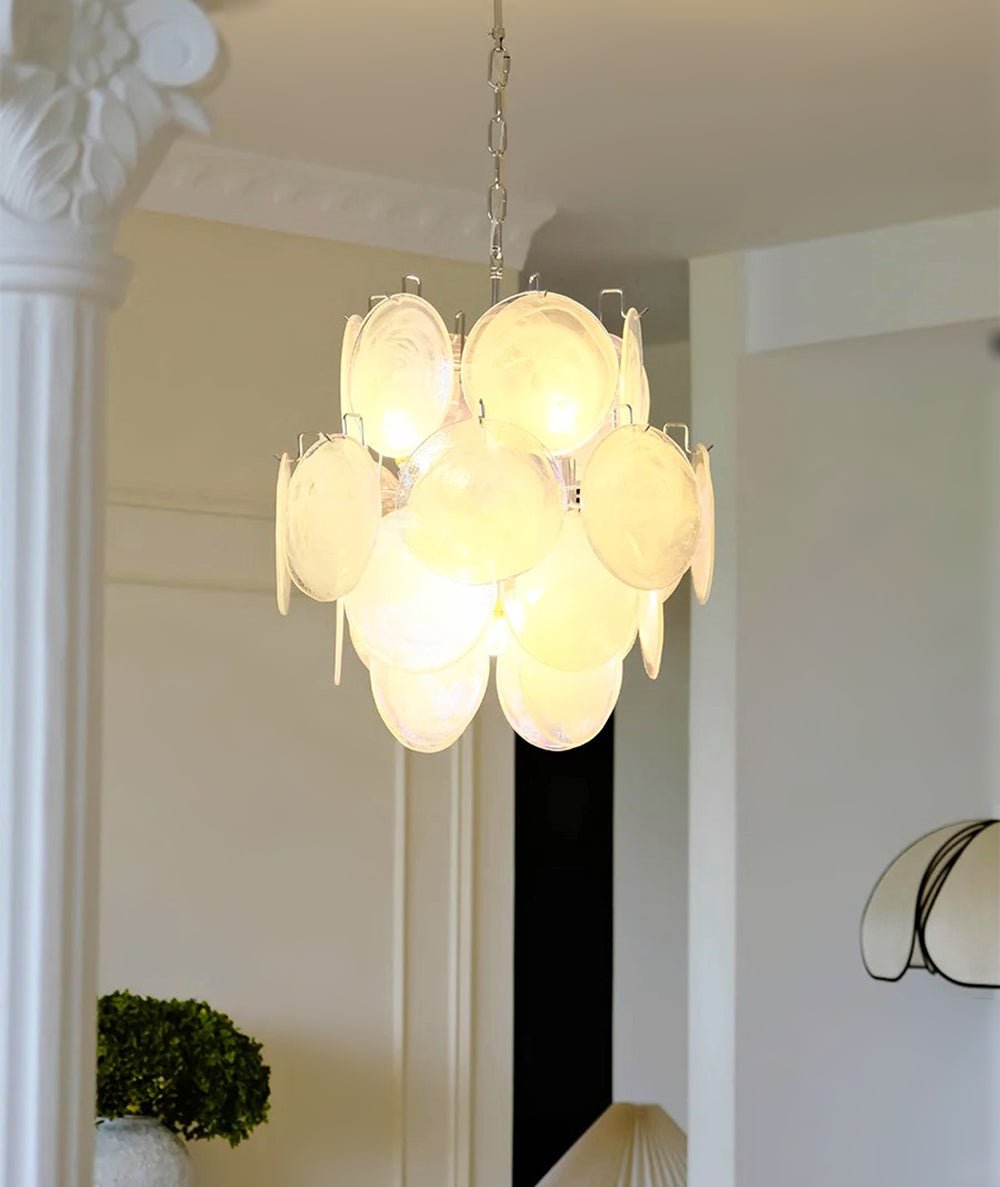 Aqua White Glass Chandelier Glass lighting by Bling Lighting Studio