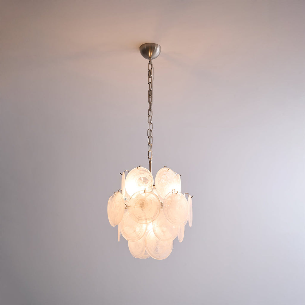 Aqua White Glass Chandelier Glass lighting by Bling Lighting Studio