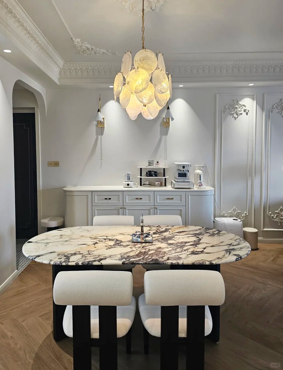 Aqua White Glass Chandelier Glass lighting by Bling Lighting Studio