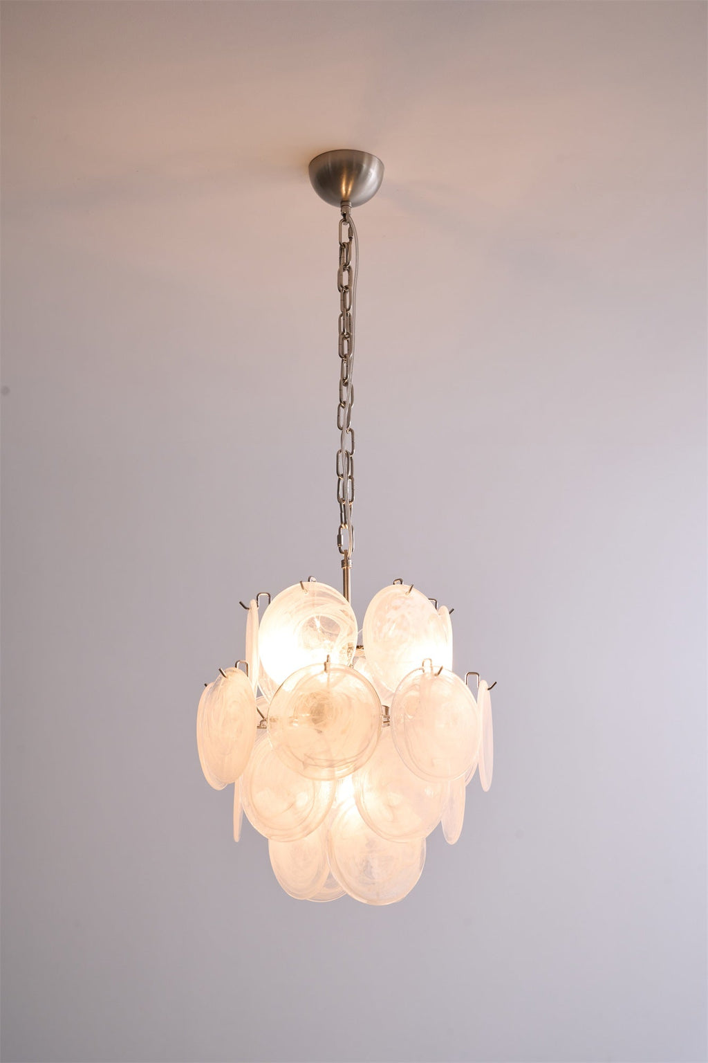 Aqua White Glass Chandelier Glass lighting by Bling Lighting Studio