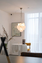 Aqua White Glass Chandelier Glass lighting by Bling Lighting Studio