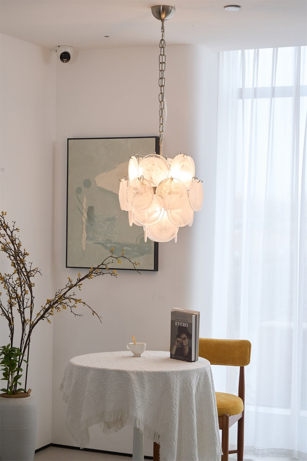 Aqua White Glass Chandelier Glass lighting by Bling Lighting Studio