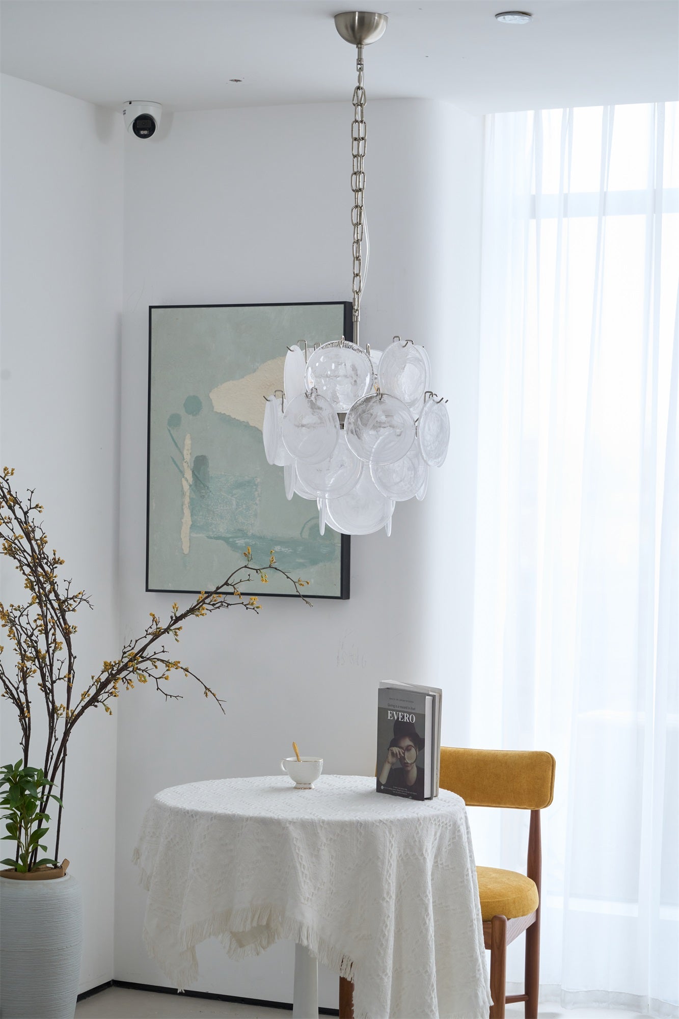 Aqua White Glass Chandelier Glass lighting by Bling Lighting Studio