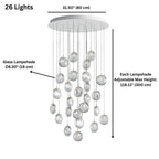Arcli Contemporary Glass Cluster Chandelier for high ceiling staircase and foyer lighting