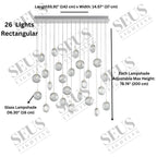 Arcli Contemporary Glass Cluster Chandelier for high ceiling staircase and foyer lighting