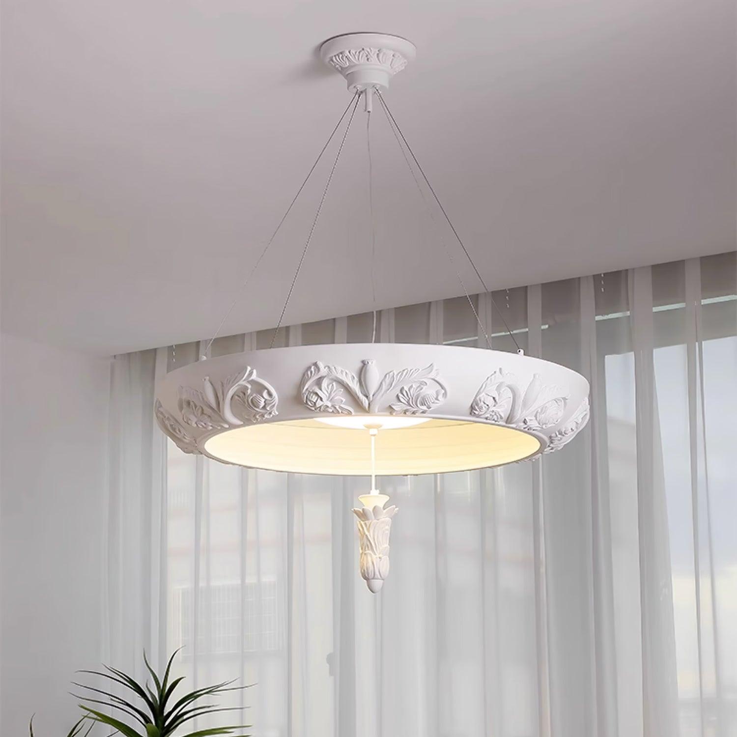 Premium Artistic Carved Chandelier detail view