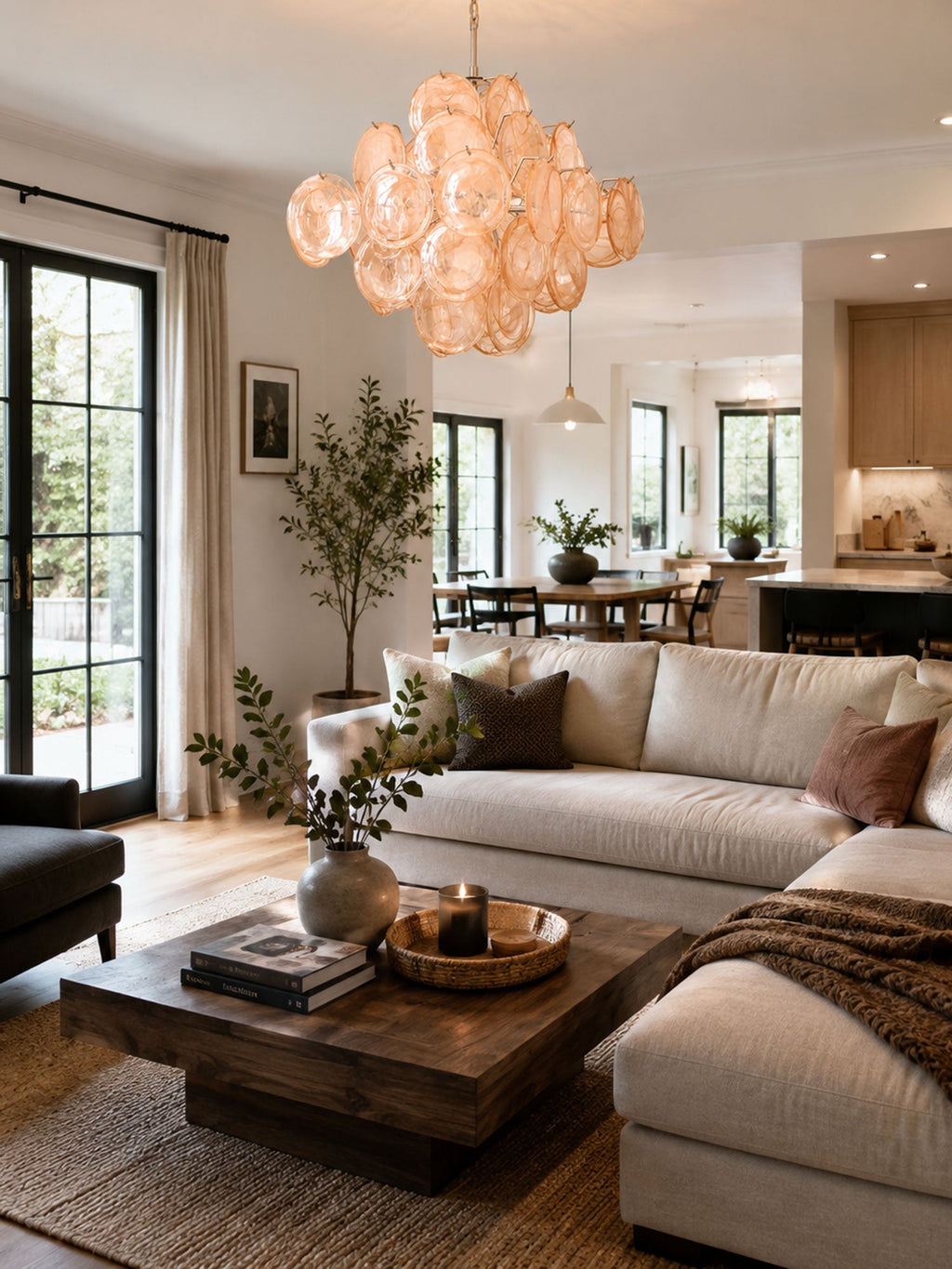 Aurelia Apricot Glass Chandelier Glass lighting by Bling Lighting Studio