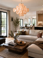 Aurelia Apricot Glass Chandelier Glass lighting by Bling Lighting Studio