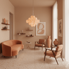 Aurelia Apricot Glass Chandelier Glass lighting by Bling Lighting Studio