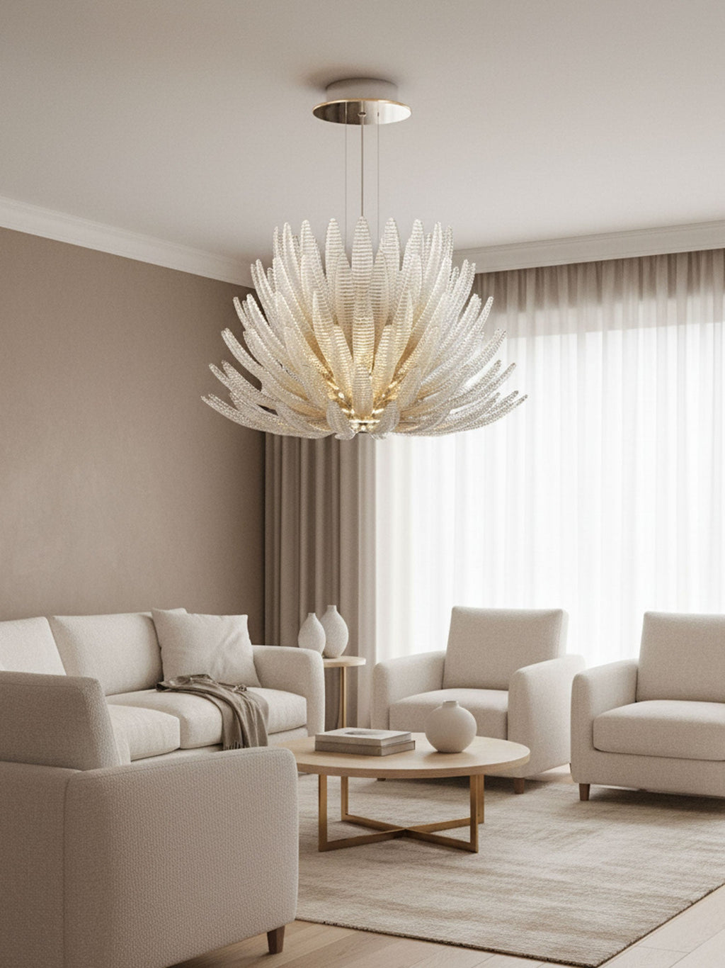 Aurelia Glass Petal Chandelier Glass lighting by Bling Lighting Studio
