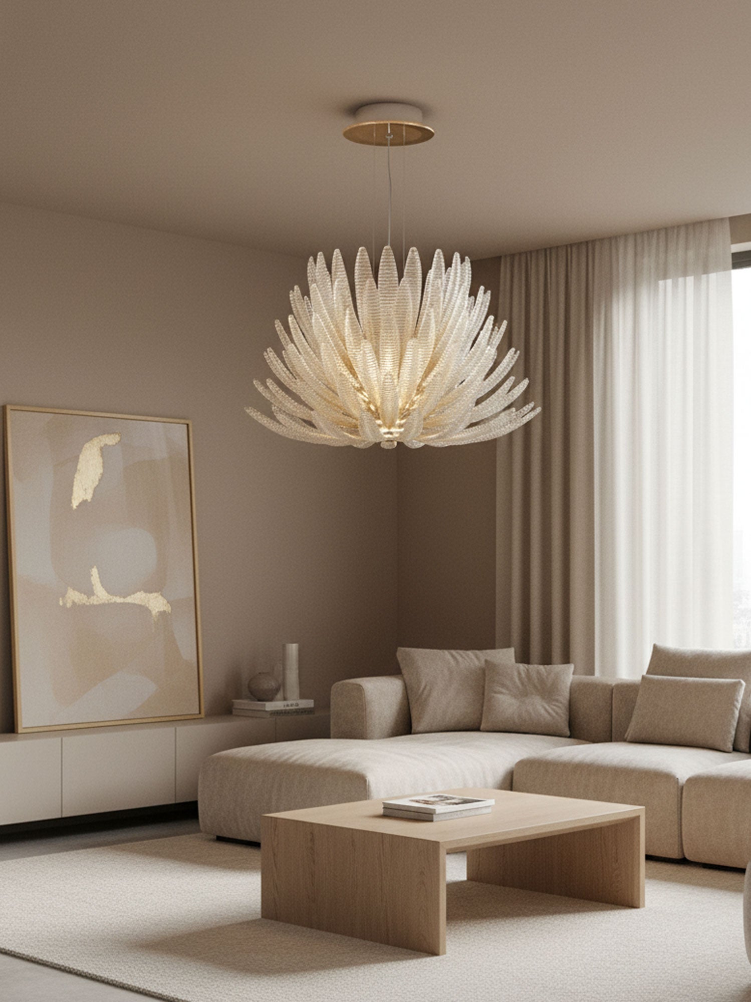 Aurelia Glass Petal Chandelier Glass lighting by Bling Lighting Studio