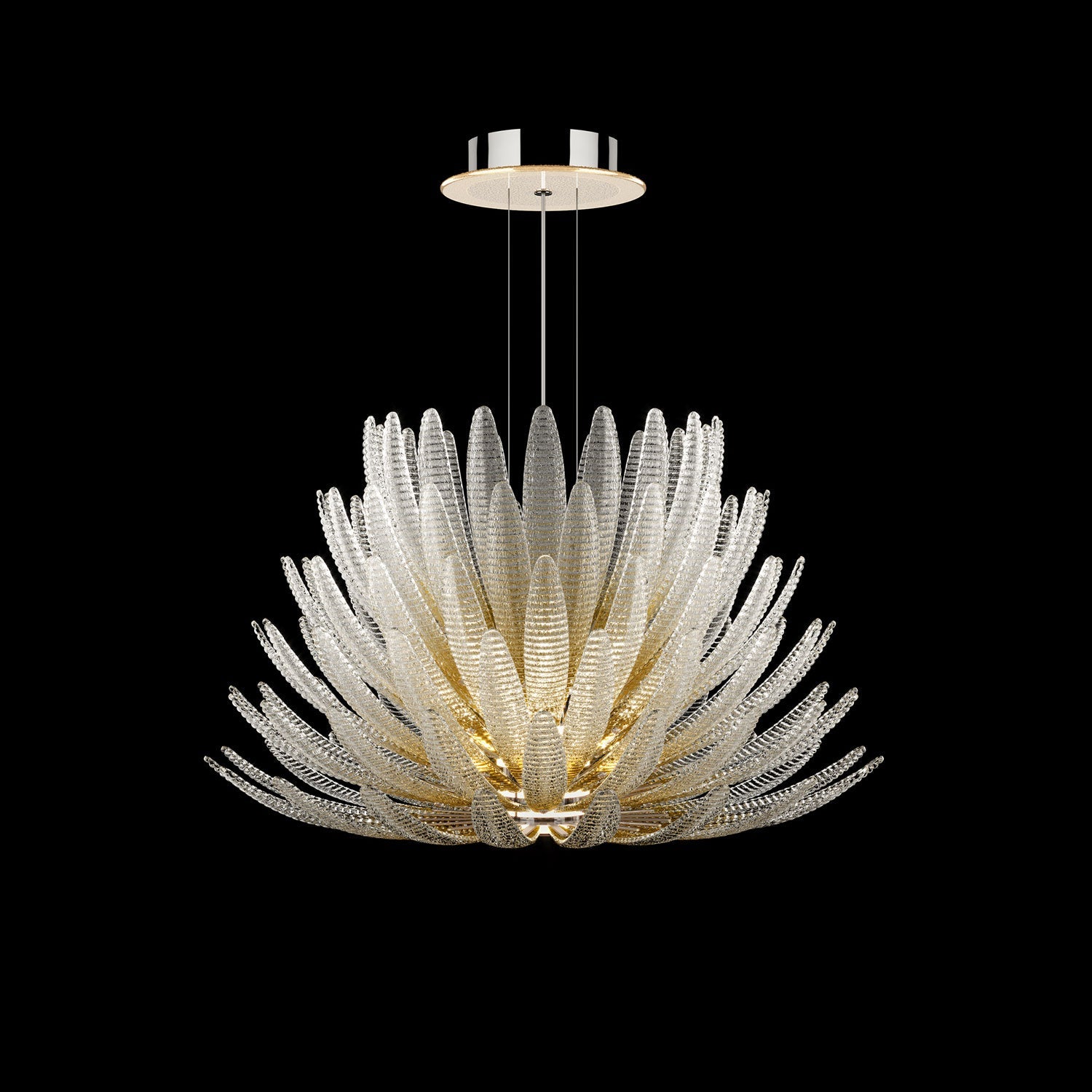 Aurelia Glass Petal Chandelier Glass lighting by Bling Lighting Studio
