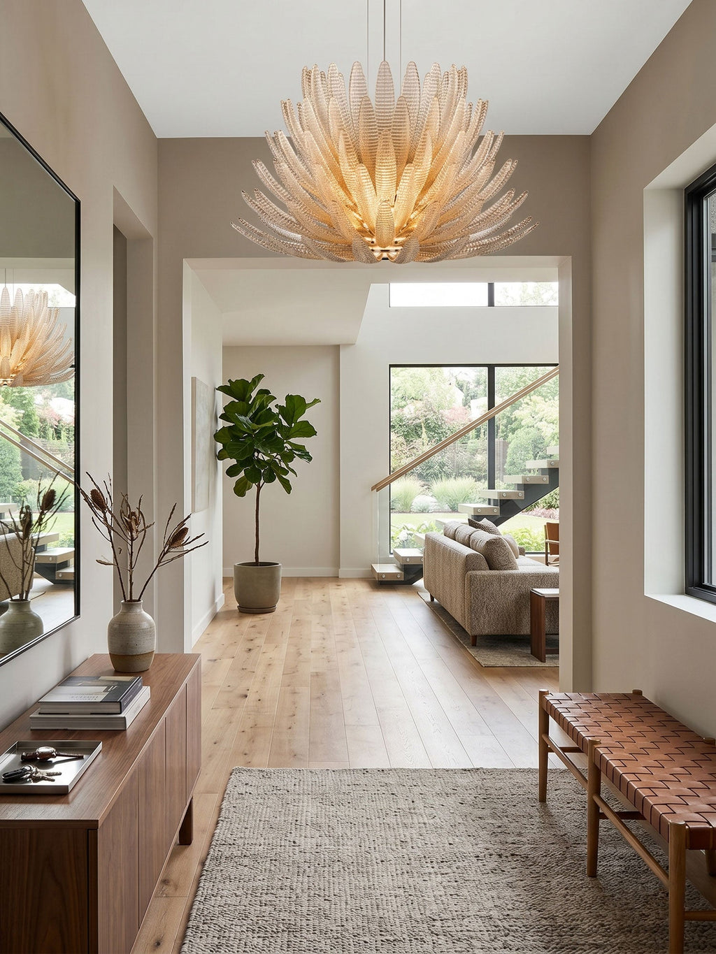 Aurelia Glass Petal Chandelier Glass lighting by Bling Lighting Studio