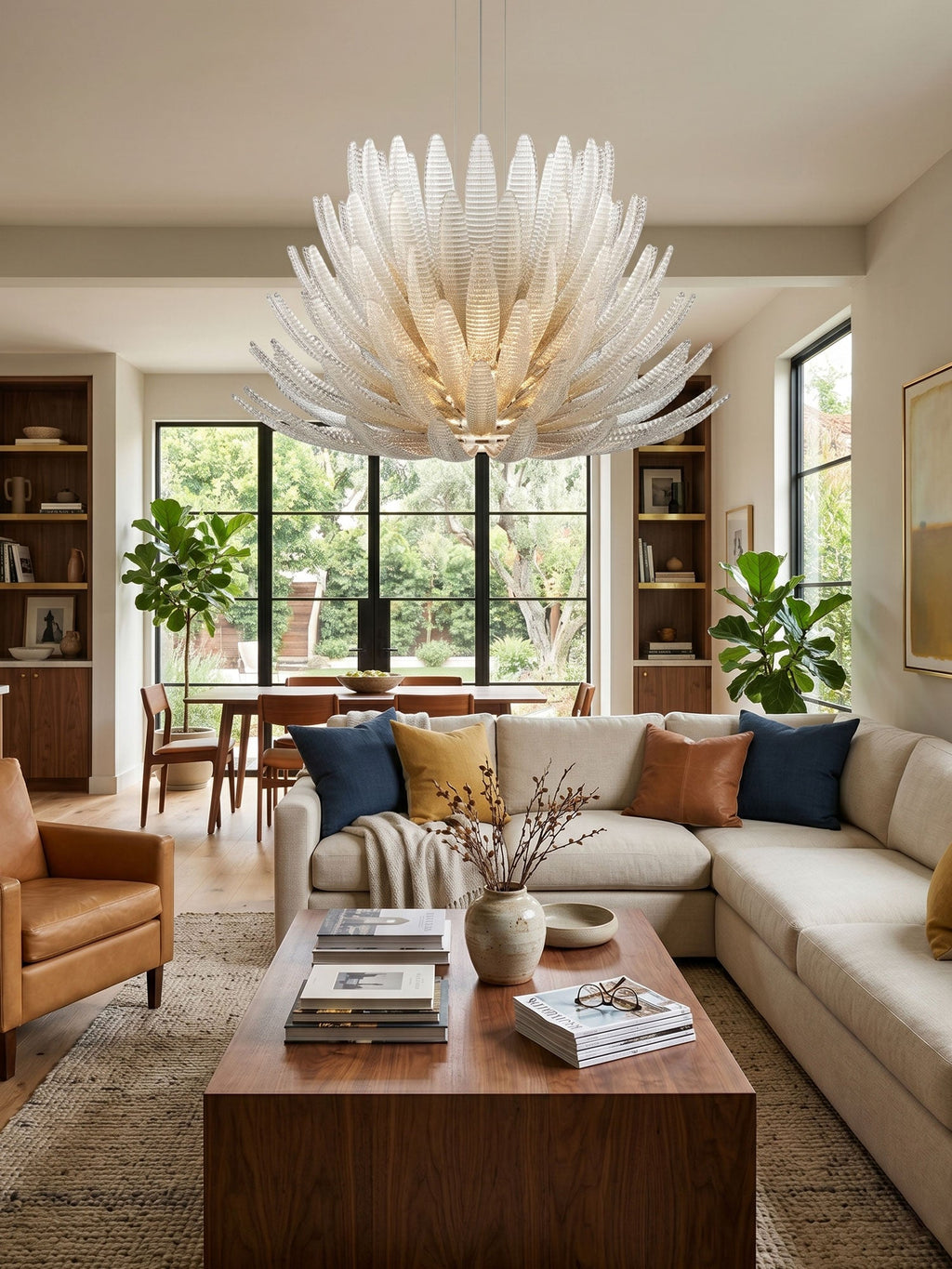 Aurelia Glass Petal Chandelier Glass lighting by Bling Lighting Studio