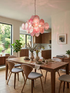 Aurelia Pink Glass Chandelier Glass lighting by Bling Lighting Studio