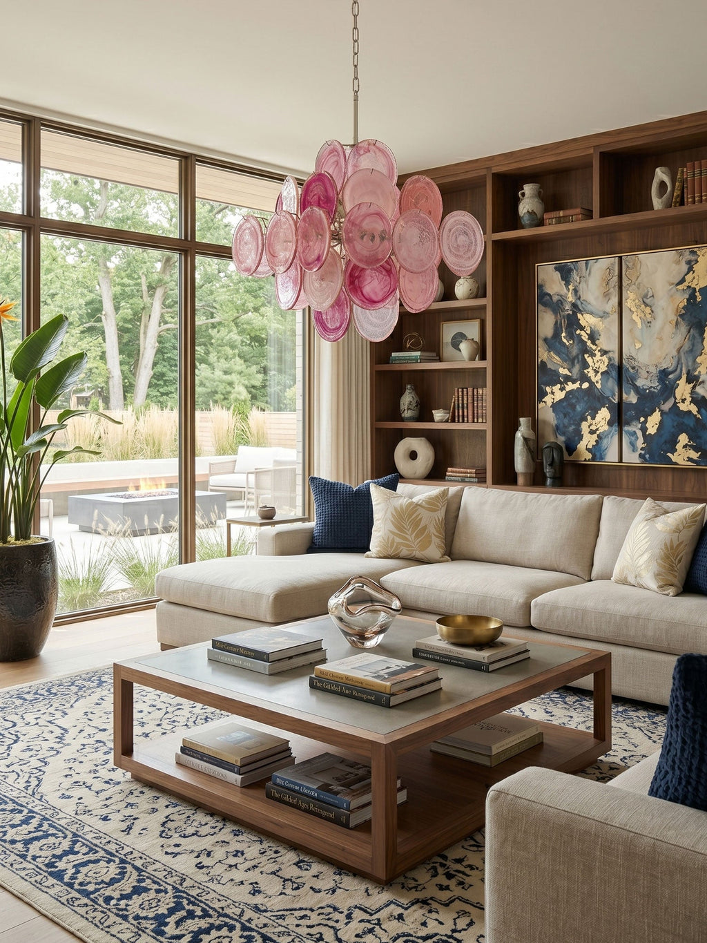Aurelia Pink Glass Chandelier Glass lighting by Bling Lighting Studio