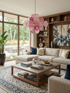 Aurelia Pink Glass Chandelier Glass lighting by Bling Lighting Studio