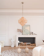 Aurelia Apricot Glass Chandelier Glass lighting by Bling Lighting Studio