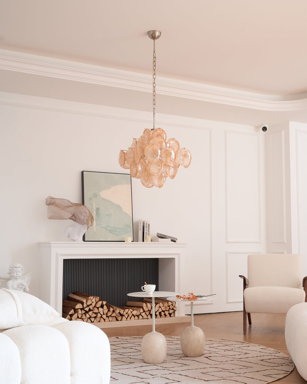 Aurelia Apricot Glass Chandelier Glass lighting by Bling Lighting Studio