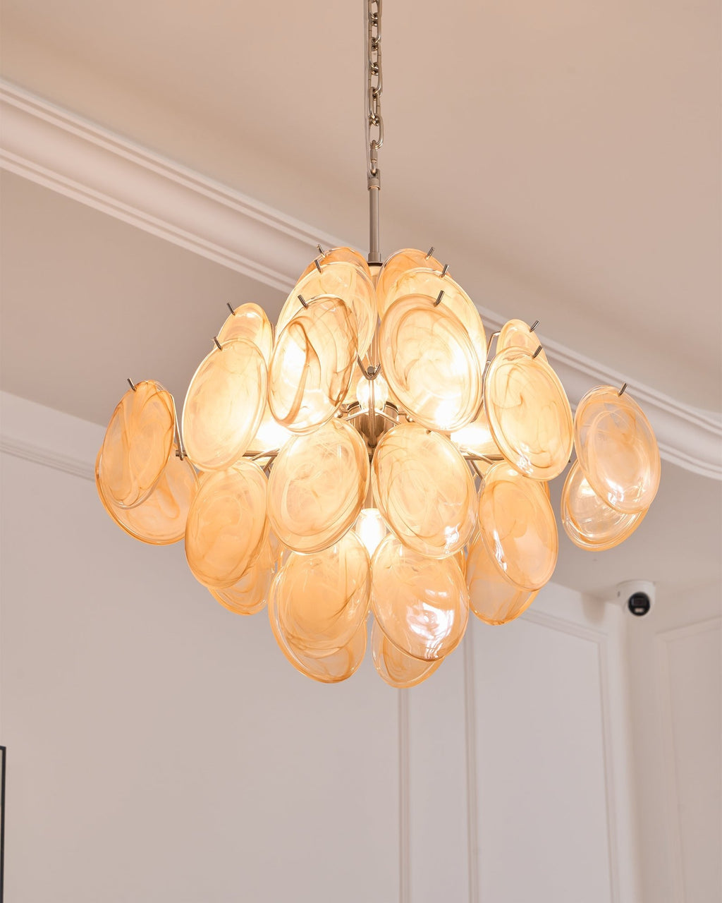 Aurelia Apricot Glass Chandelier Glass lighting by Bling Lighting Studio