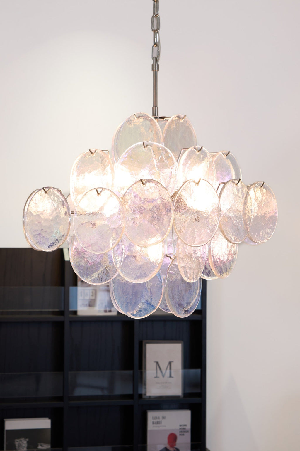 Aurelia Iridescent Glass Chandelier Glass lighting by Bling Lighting Studio