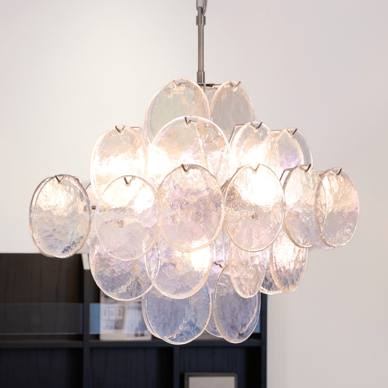 Aurelia Iridescent Glass Chandelier Glass lighting by Bling Lighting Studio