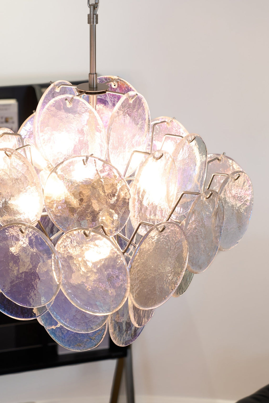Aurelia Iridescent Glass Chandelier Glass lighting by Bling Lighting Studio