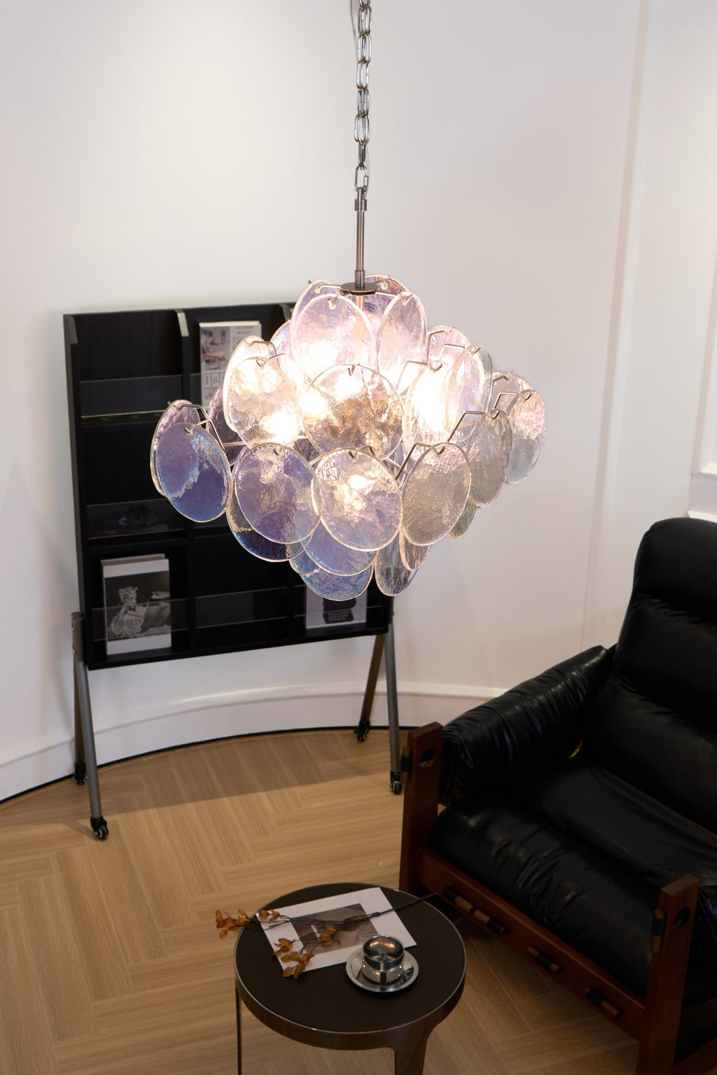 Aurelia Iridescent Glass Chandelier Glass lighting by Bling Lighting Studio