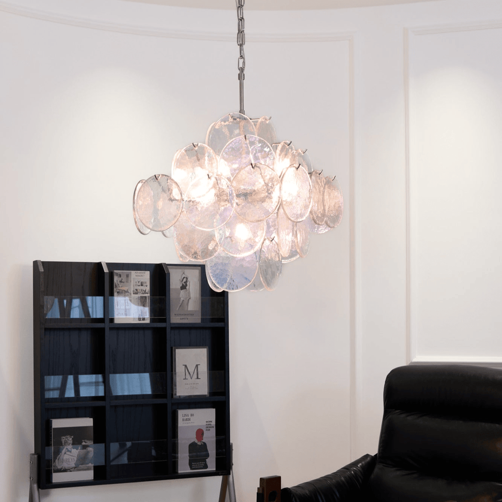 Aurelia Iridescent Glass Chandelier Glass lighting by Bling Lighting Studio