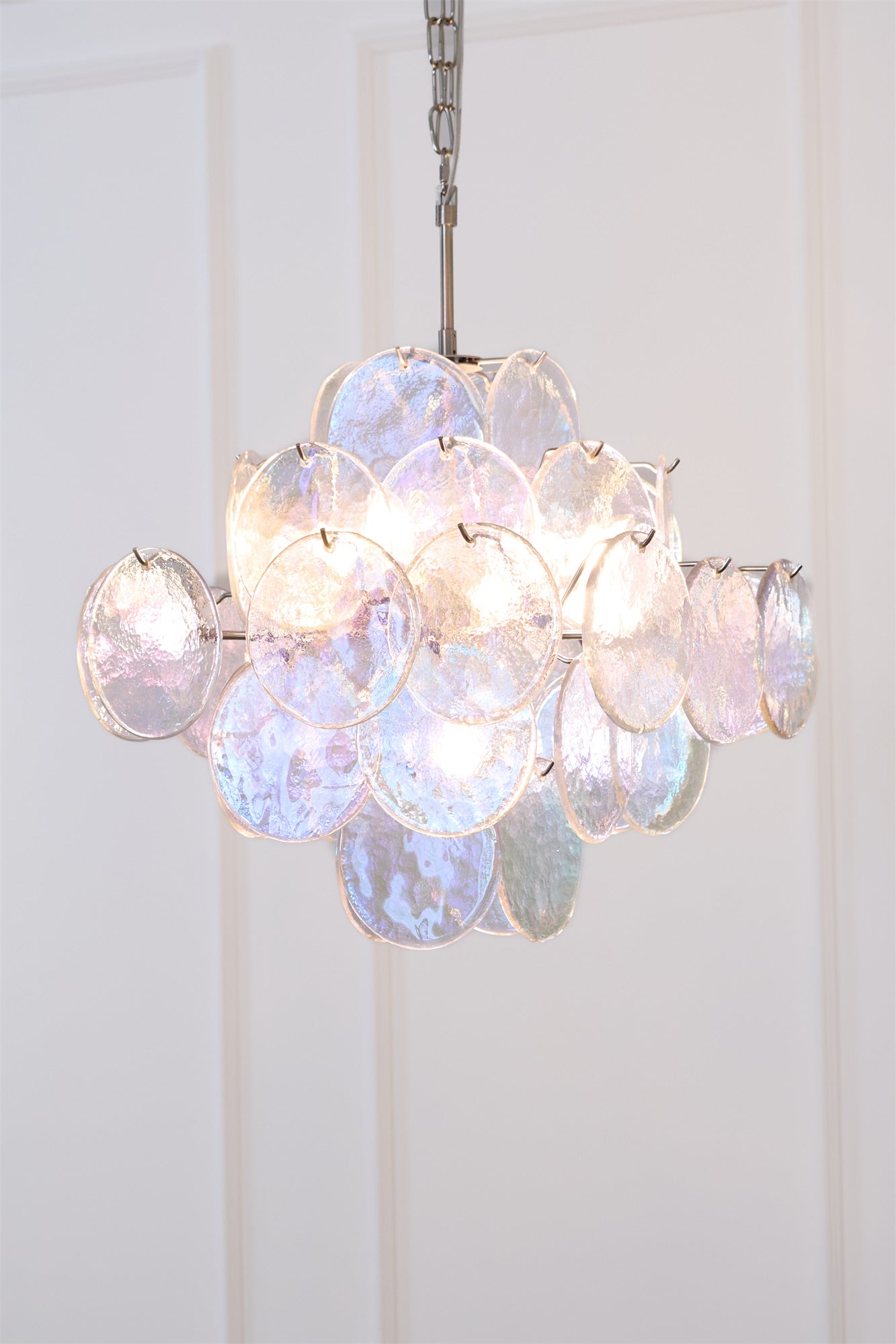 Aurelia Iridescent Glass Chandelier Glass lighting by Bling Lighting Studio