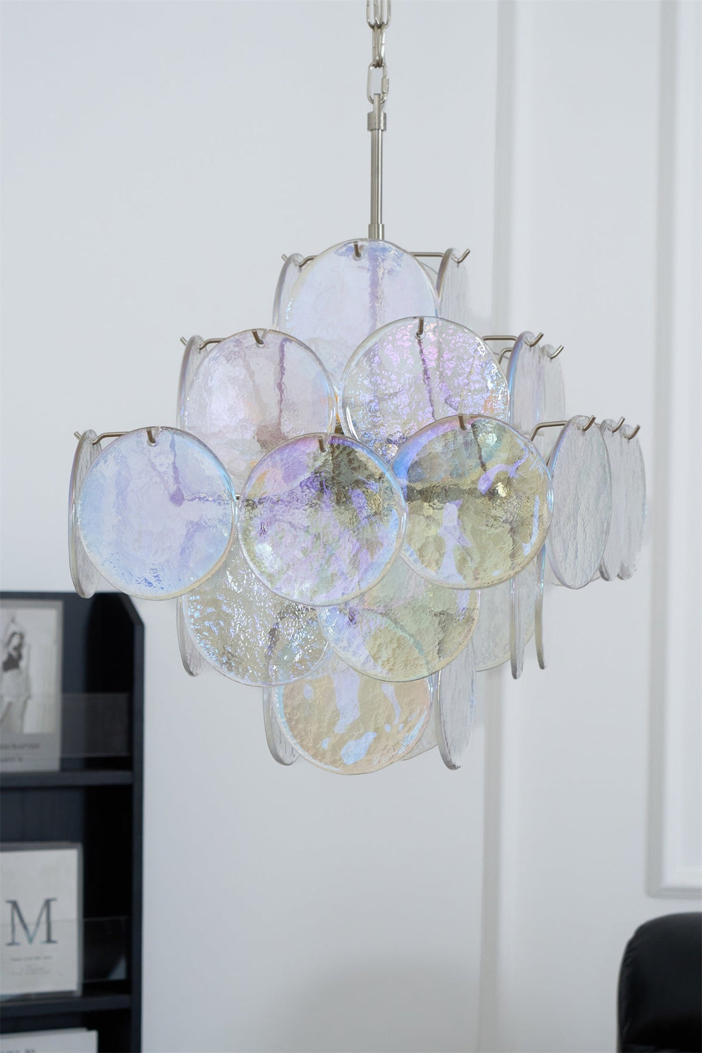 Aurelia Iridescent Glass Chandelier Glass lighting by Bling Lighting Studio