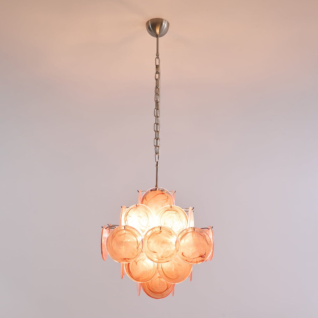 Aurelia Pink Glass Chandelier Glass lighting by Bling Lighting Studio