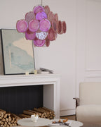 Aurelia Pink Glass Chandelier Glass lighting by Bling Lighting Studio