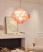 Aurelia Pink Glass Chandelier Glass lighting by Bling Lighting Studio