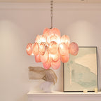 Aurelia Pink Glass Chandelier Glass lighting by Bling Lighting Studio