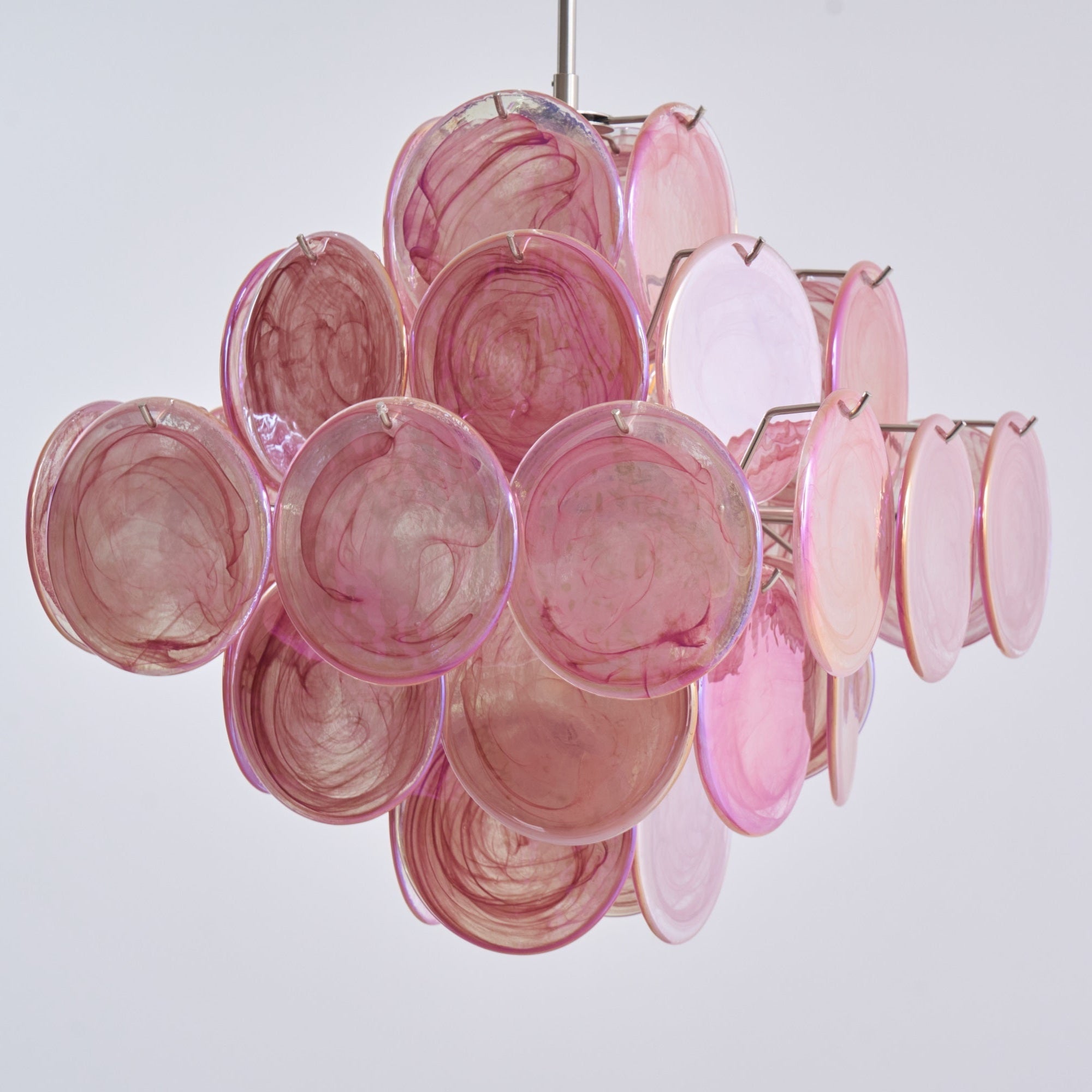 Aurelia Pink Glass Chandelier Glass lighting by Bling Lighting Studio