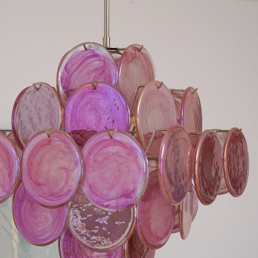 Aurelia Pink Glass Chandelier Glass lighting by Bling Lighting Studio